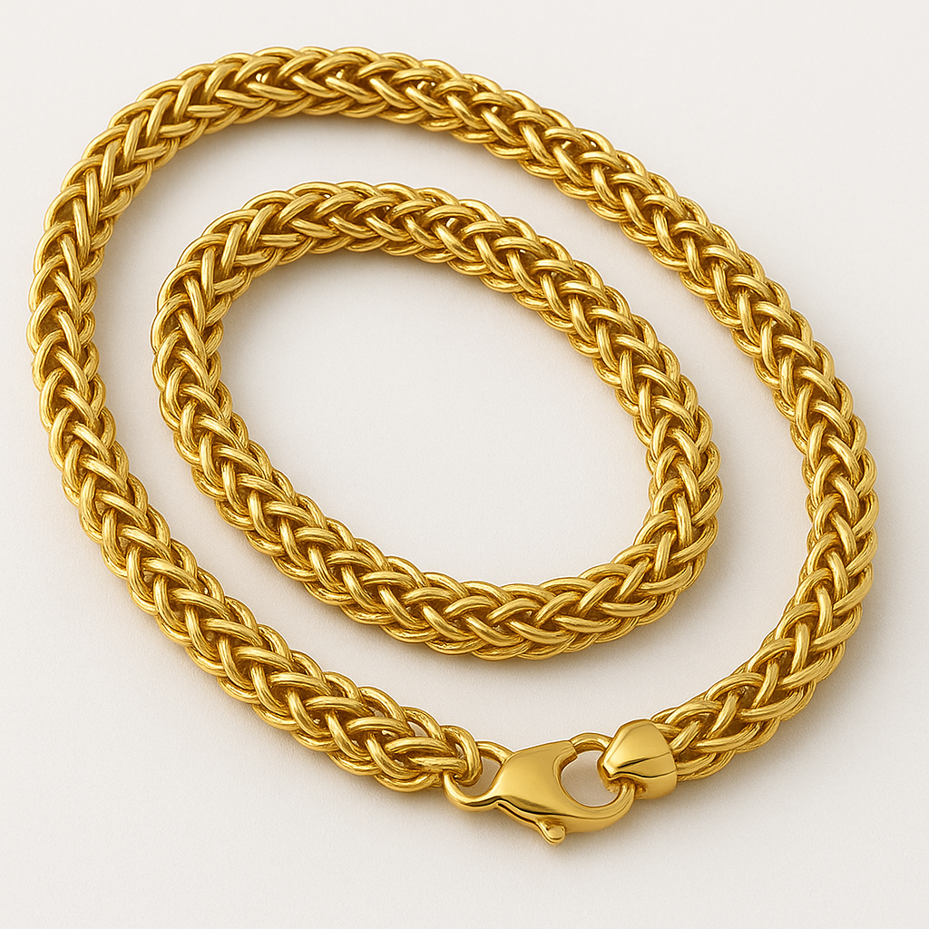 Cadena de Oro 18 K – Tejido Chinesca 100 % Original